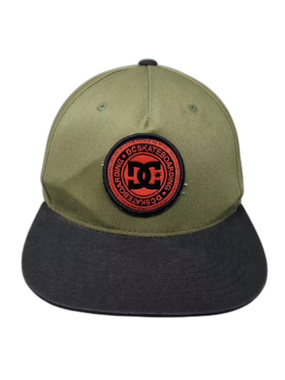 DC Shoes Green 5 Panel Snapback Hat One Size Skateboarding Patch Embroidered